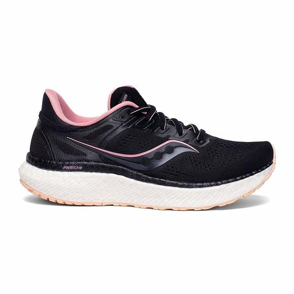 SAUCONY WOMEN'S HURRICANE 23 SNEAKER, BLACK/ROSE, 10 - Picture 2 of 6